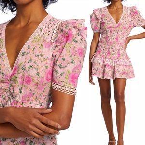 LoveShackFancy Rena Floral Ruffle Dress